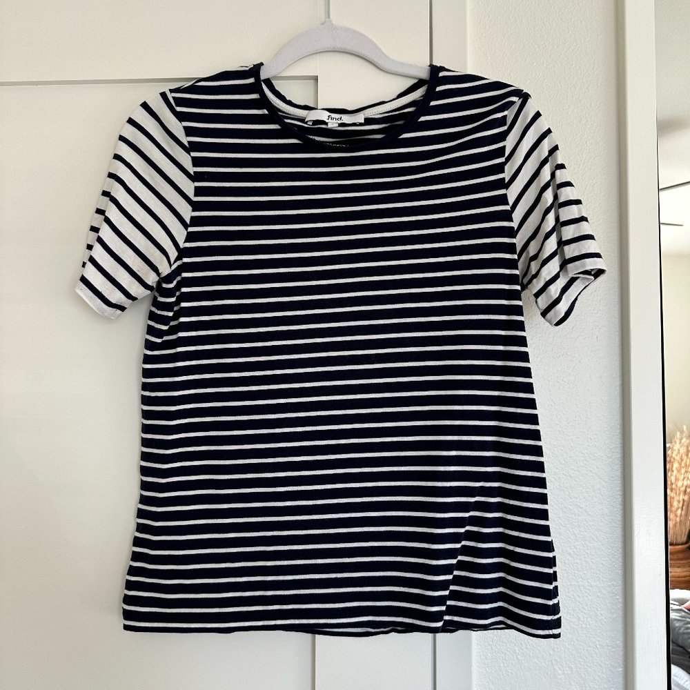 Navy Blue Striped T-Shirt